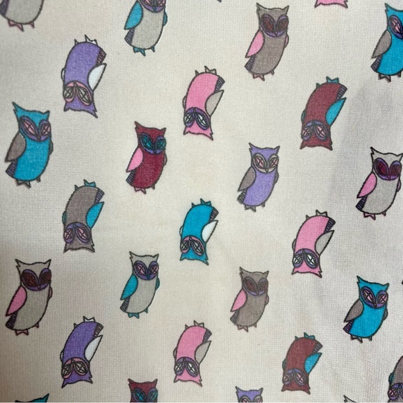 Karlie Owl Print Sheer Blouse Women’s S Pink Long Sleeve V-Neck Flutter Shoulder - Picture 4 of 8